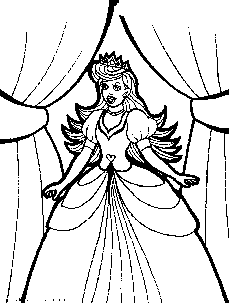 Принцесса. Раскраска для девочки