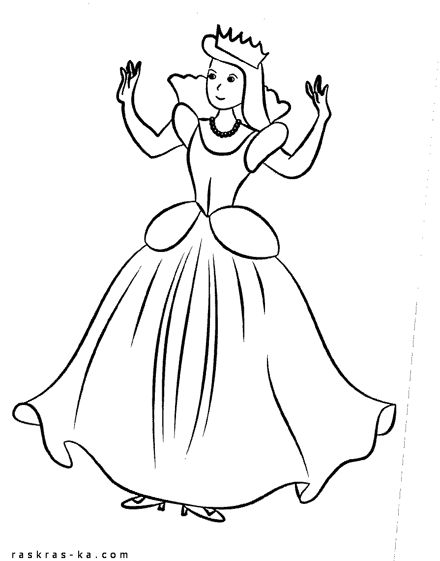 Распечатать бесплатно раскраски для девочек принцессы