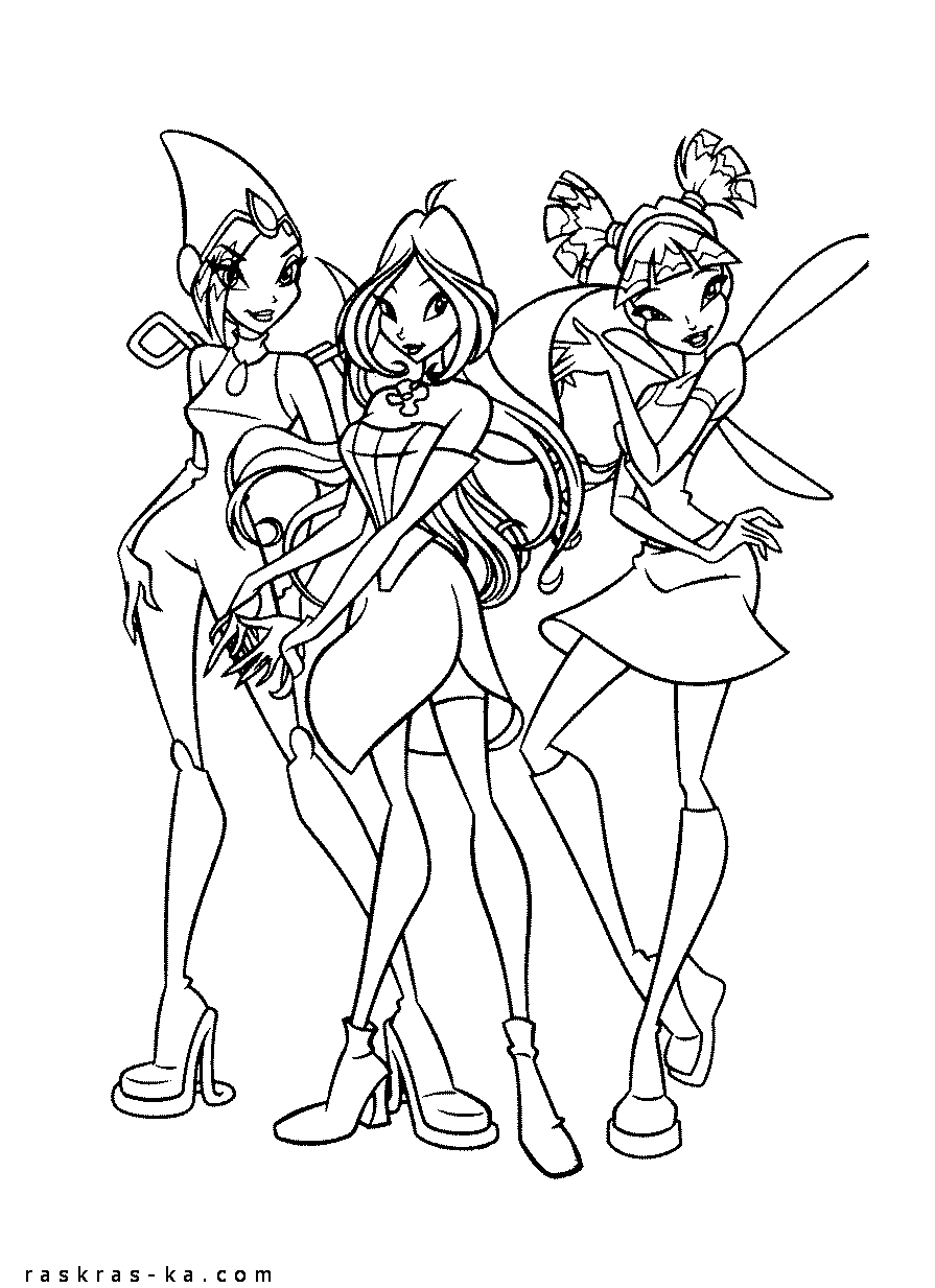 Раскраска для девочек Винкс скачать