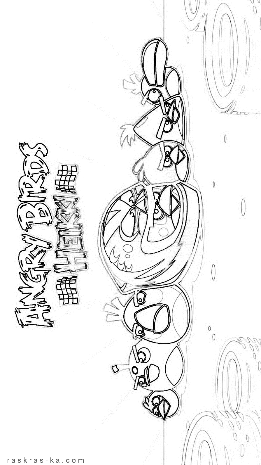 Птички Angry birds. Раскраска детская, для мальчиков