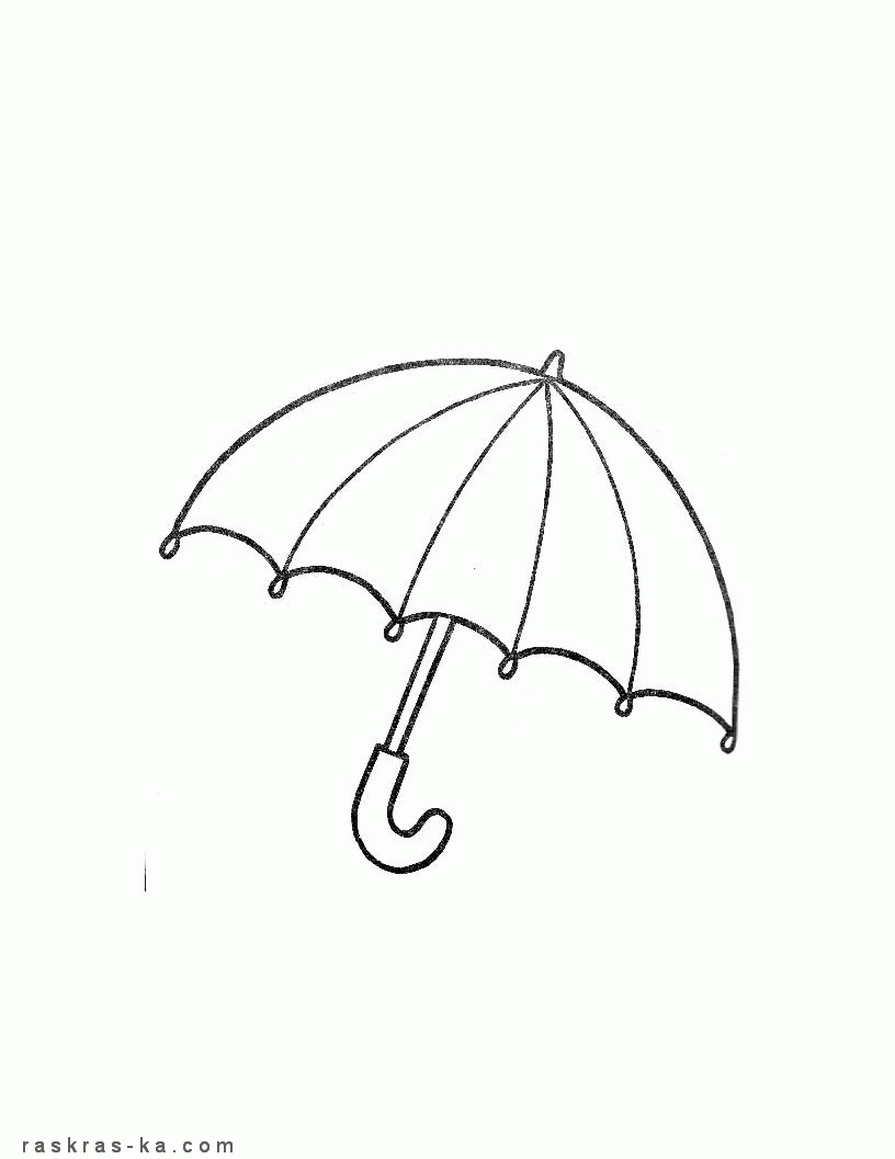 Раскраски для малышей бесплатно. Зонтик