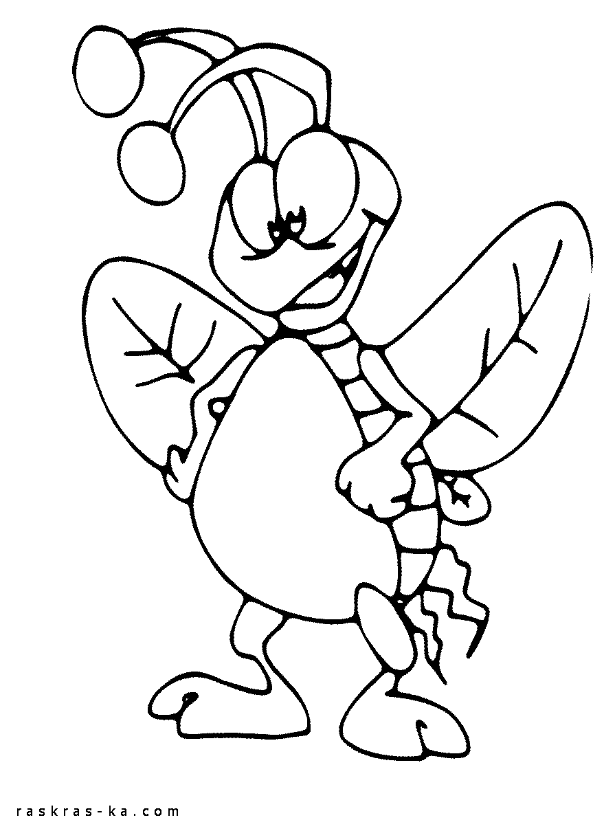 Мультяшная божья коровка - раскраска для распечатки