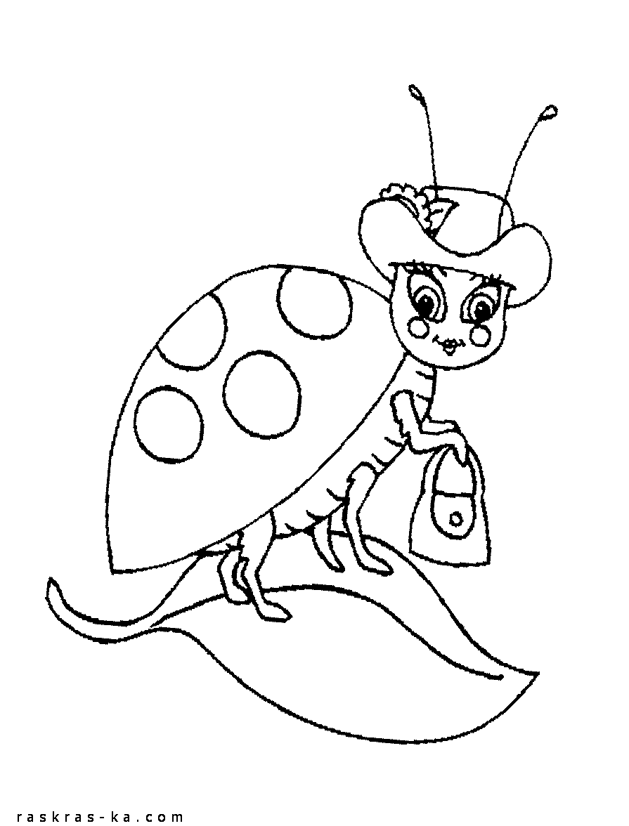 Божья коровка - модница. Раскраску закачать