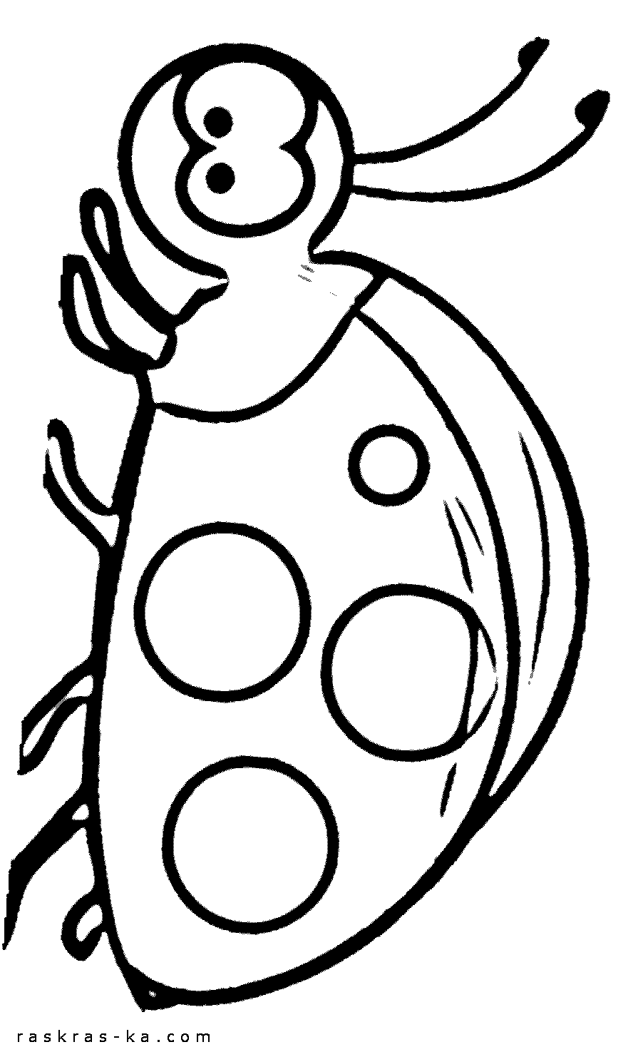 Раскраска малышам. Божья коровка скачать