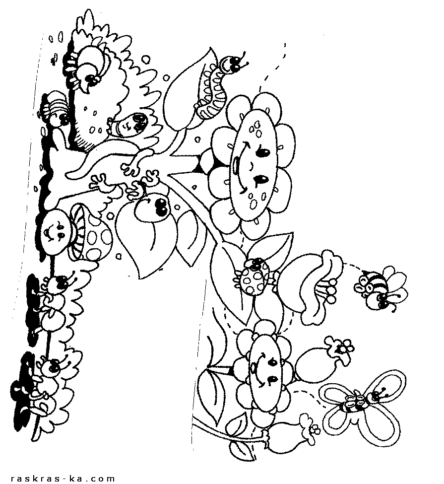 Раскраска насекомые: бабочки, божьи коровки, пчелы, гусеницы
