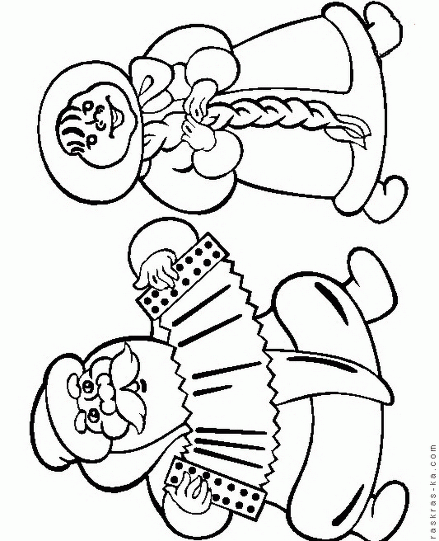 Раскраска Дед Мороз и Снегурочка. Скачать бесплатно