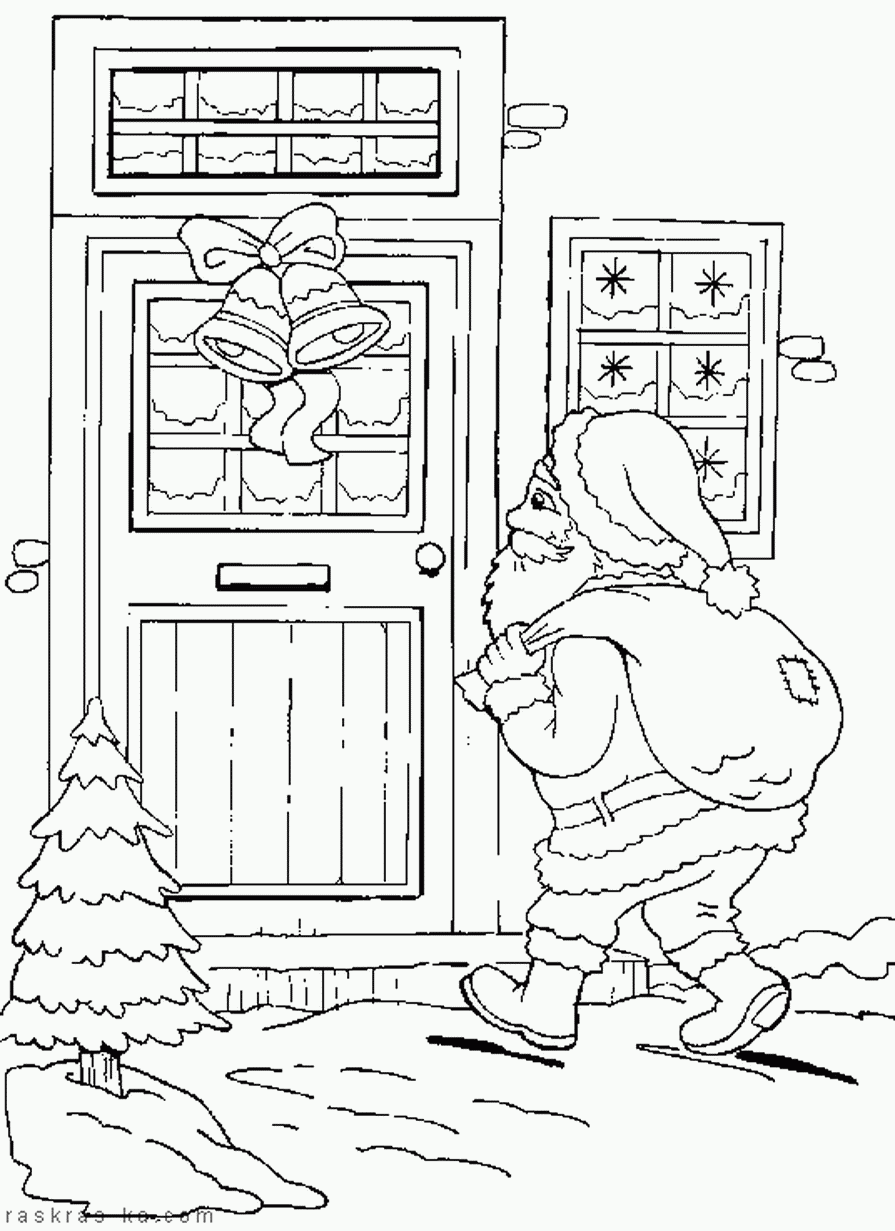 Раскраска Санта Клаус скачать