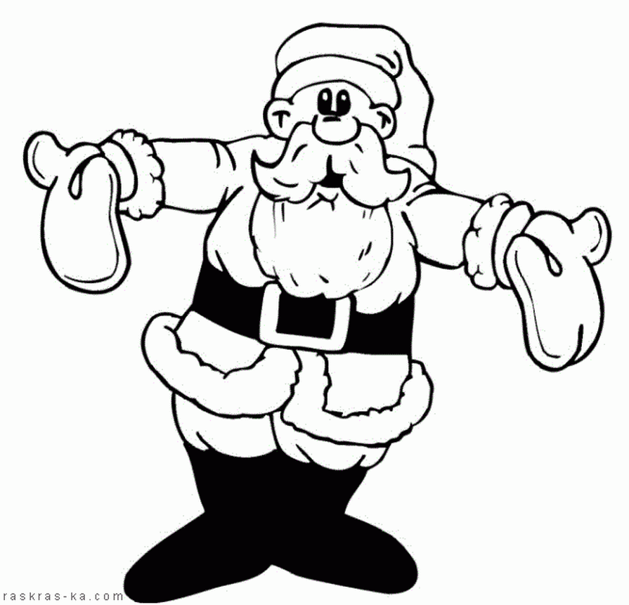 Картинки Дед Мороз и Санта Клаус. Распечатать и раскрасить