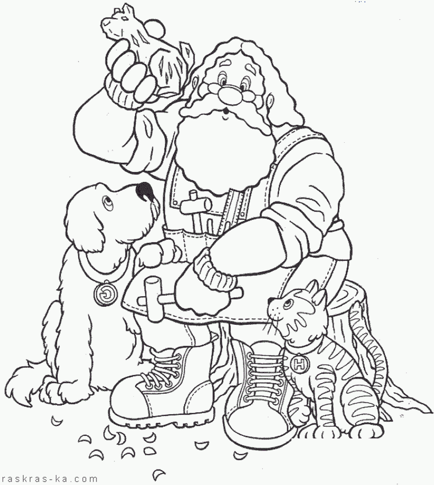 Раскраска Вотчина Деда Мороза. Подготовка к празднику