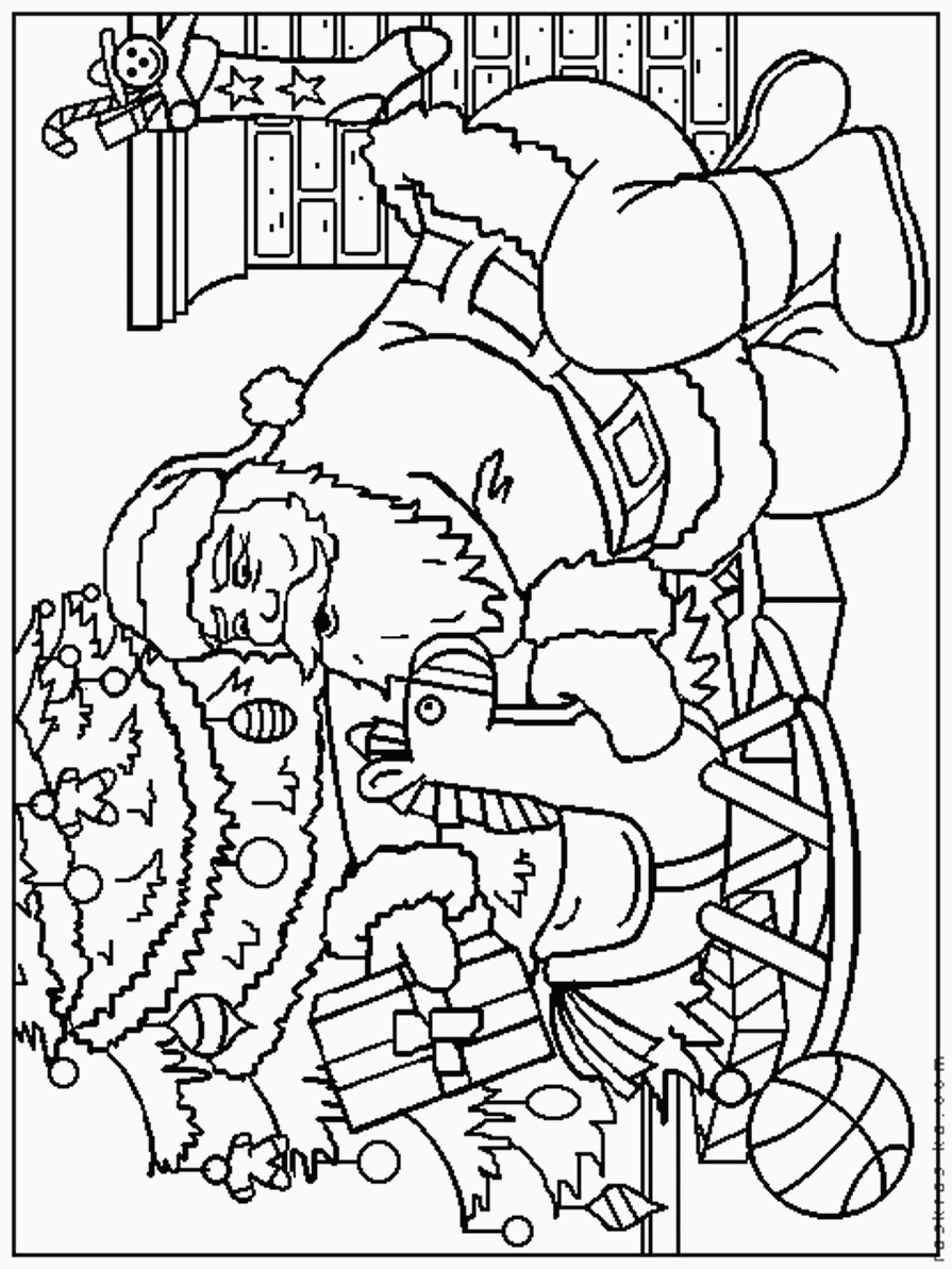 Сайт детских раскрасок - Санта Клаус распечатать бесплатно