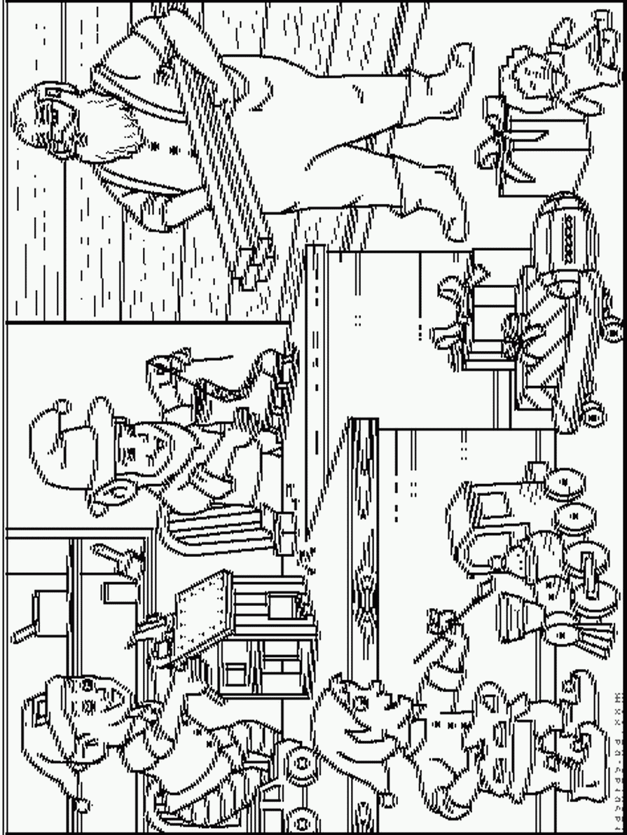 Деревня Санта Клауса. Раскраска для принтера