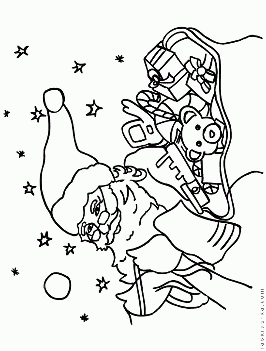 Новогодние рисунки. Дед Мороз и Санта Клаус. Распечатать и раскрасить