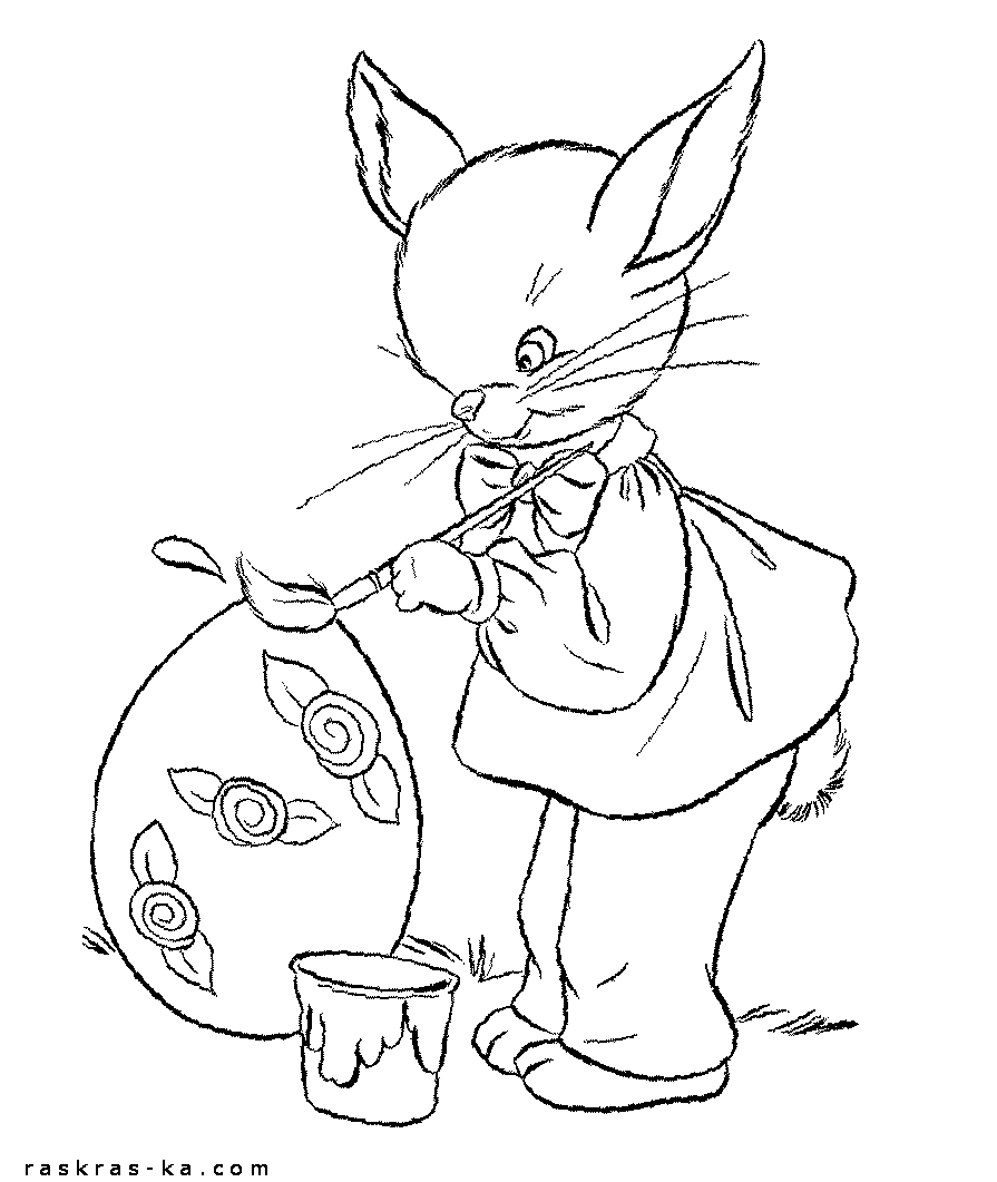 Пасхальное яйцо. Раскраска для детей праздничная