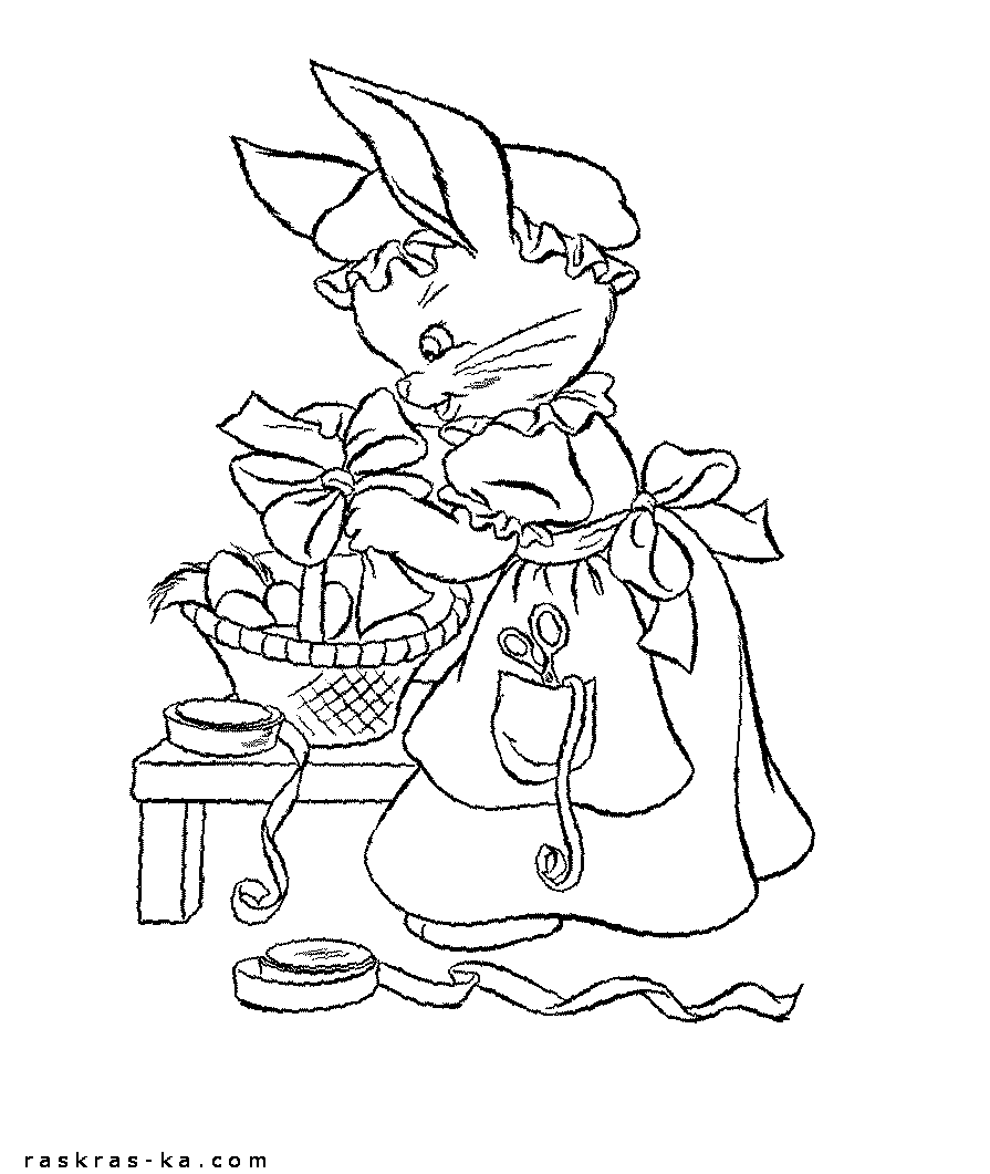 Раскраска Украшение пасхальной корзинки