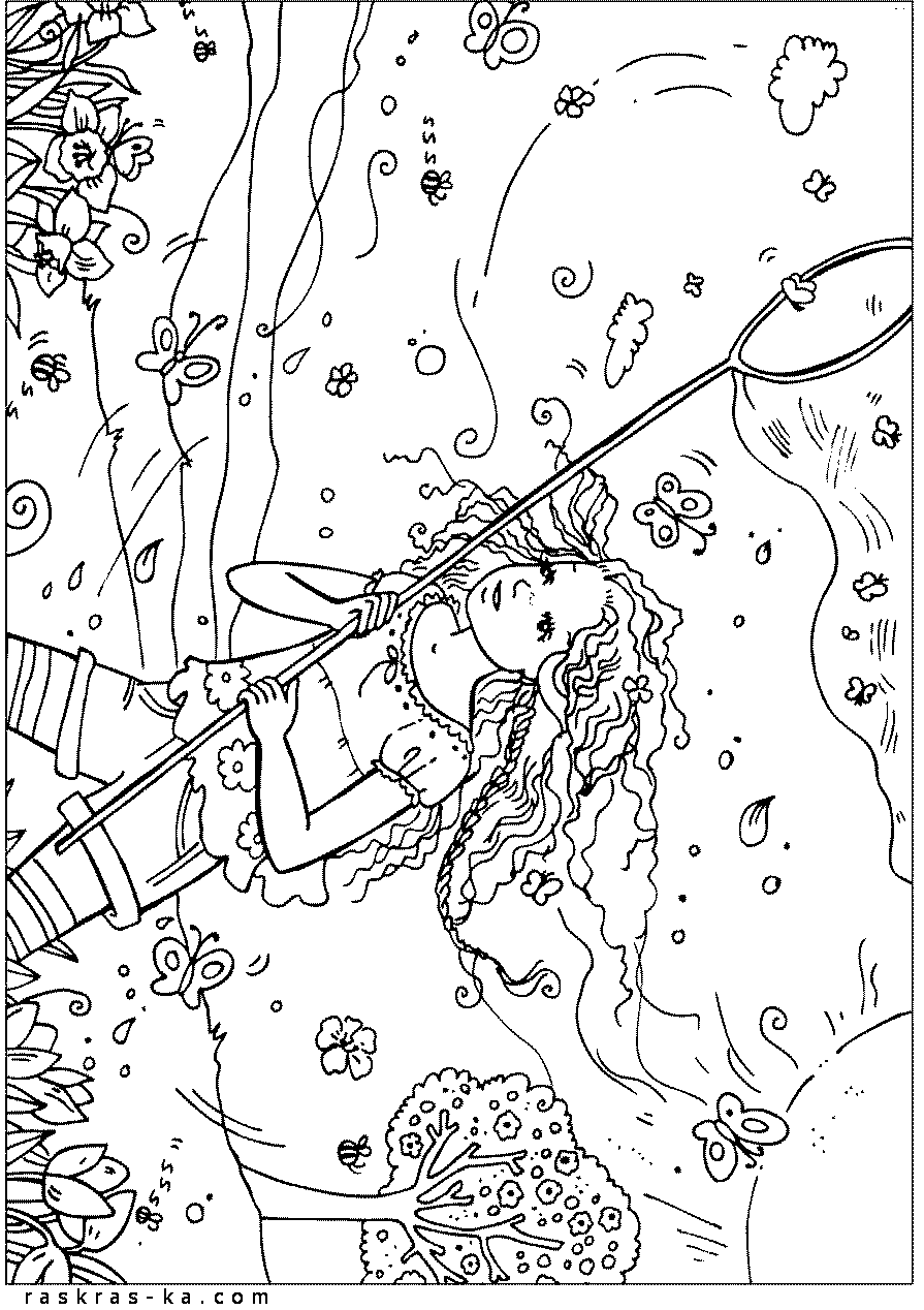 Раскраски на тему лето. Распечатать картинки о природе