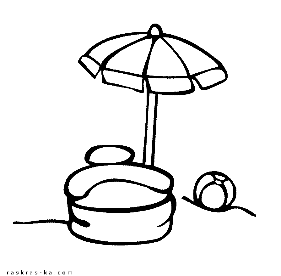 Раскрашки для самых маленьких детей. Пляж, лето