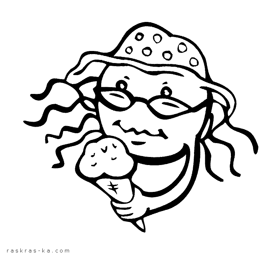 Девочка с мороженым - раскраска про лето