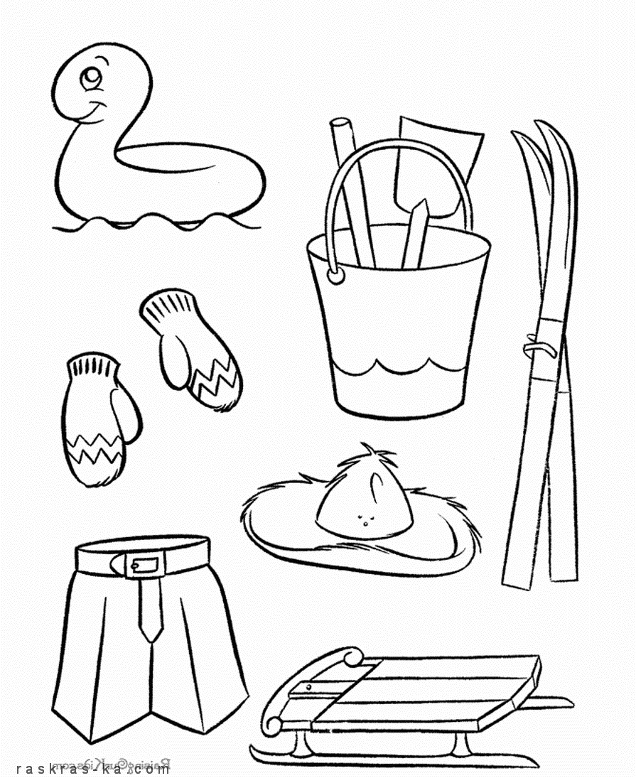 Раскраски для самых маленьких. Зима, лето, времена года