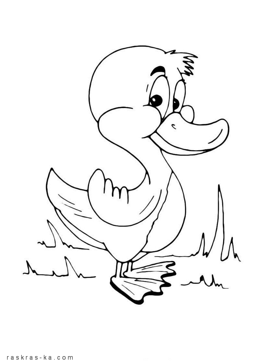 Утенок. Разукрашка для маленьких