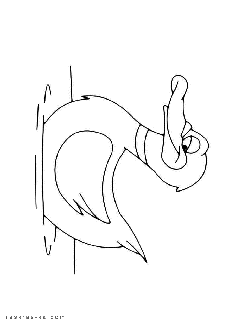 Утка на пруду - раскраска картинка