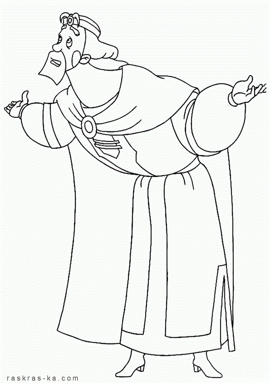 Раскраски из сказок о богатырях