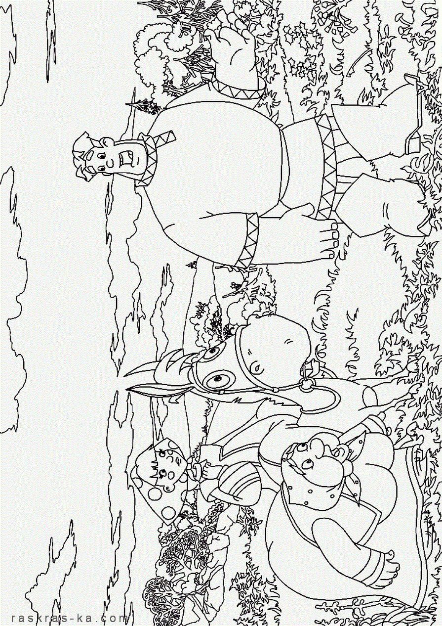 Раскраски Алеша Попович и тугарин Змей