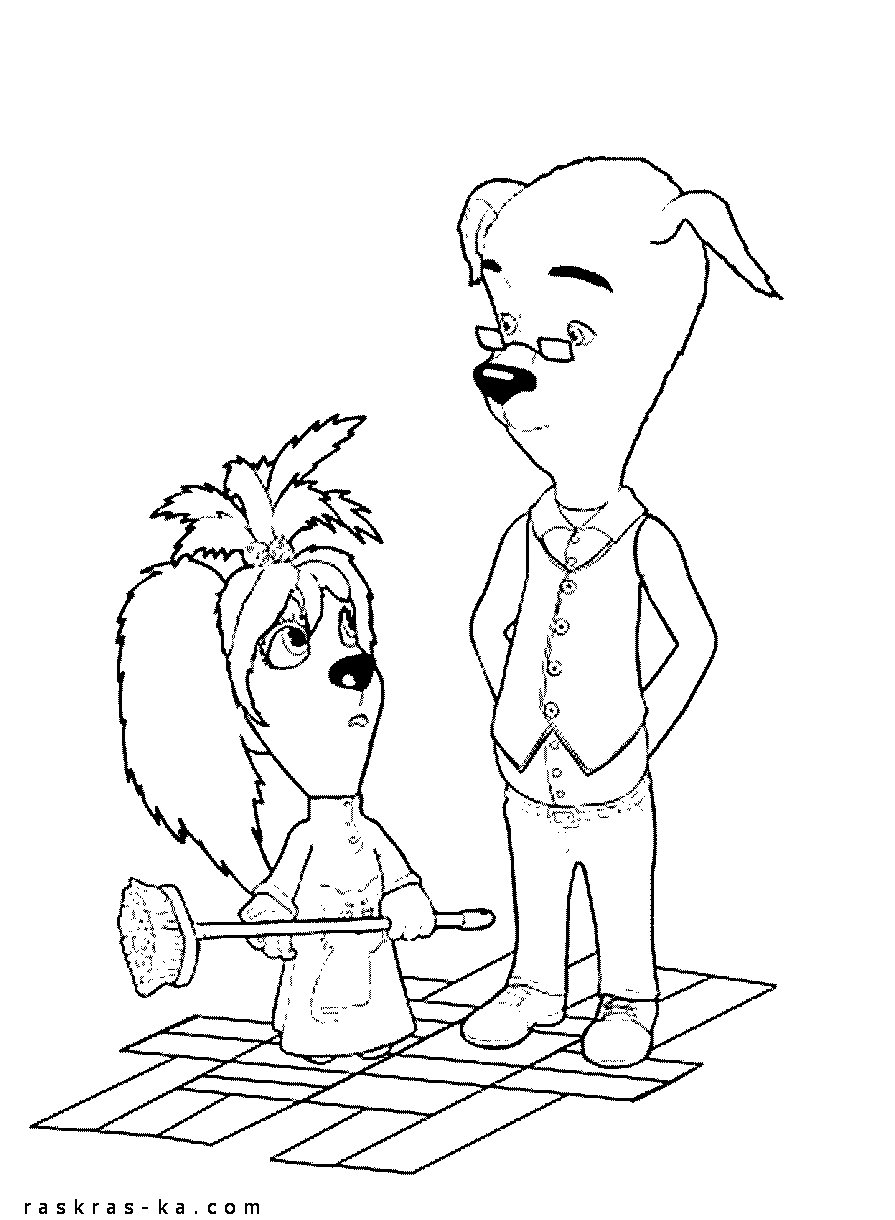 Раскрашки Барбоскины из мультфильма. Роза и папа