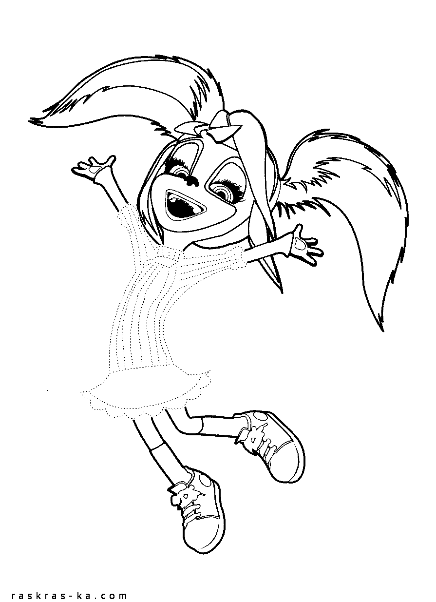 Обведи и раскрась! Лиза Барбоскина из мультфильма