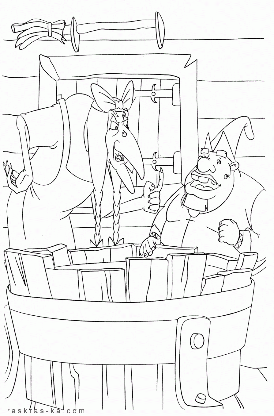 Раскраски мультфильмы. Богатыри