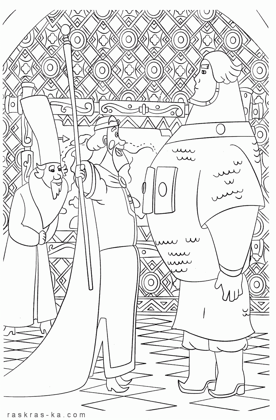 Скачать бесплатно детские раскраски богатыри