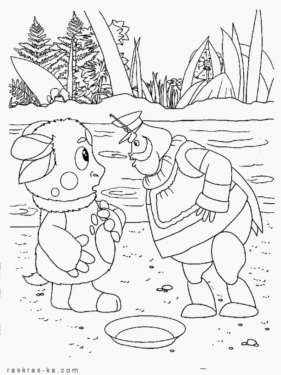 Разукрашка Лунтик и Шер