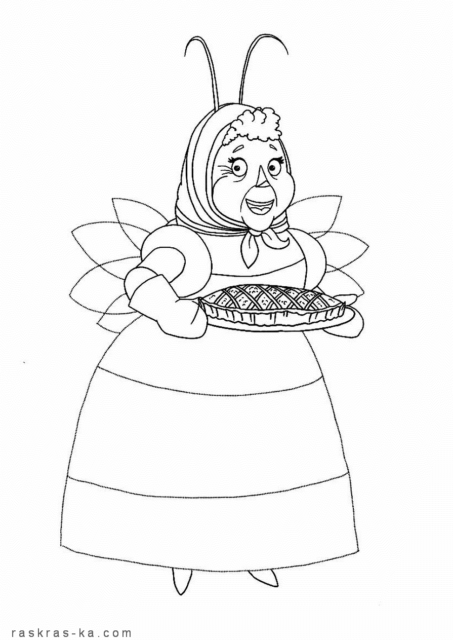 Раскраска бабушка Лунтика по имени Капа