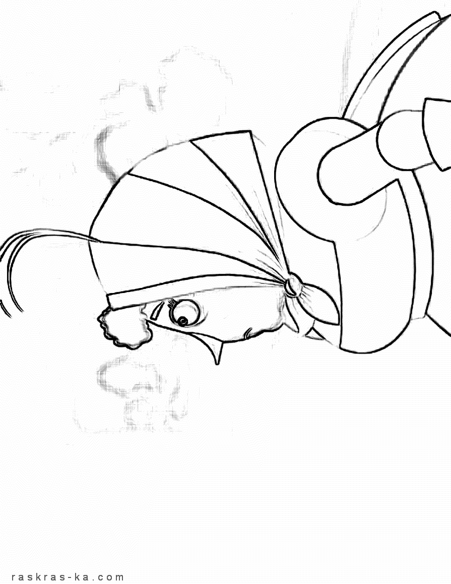 Баба Капа из мультика Лунтик. Раскраска