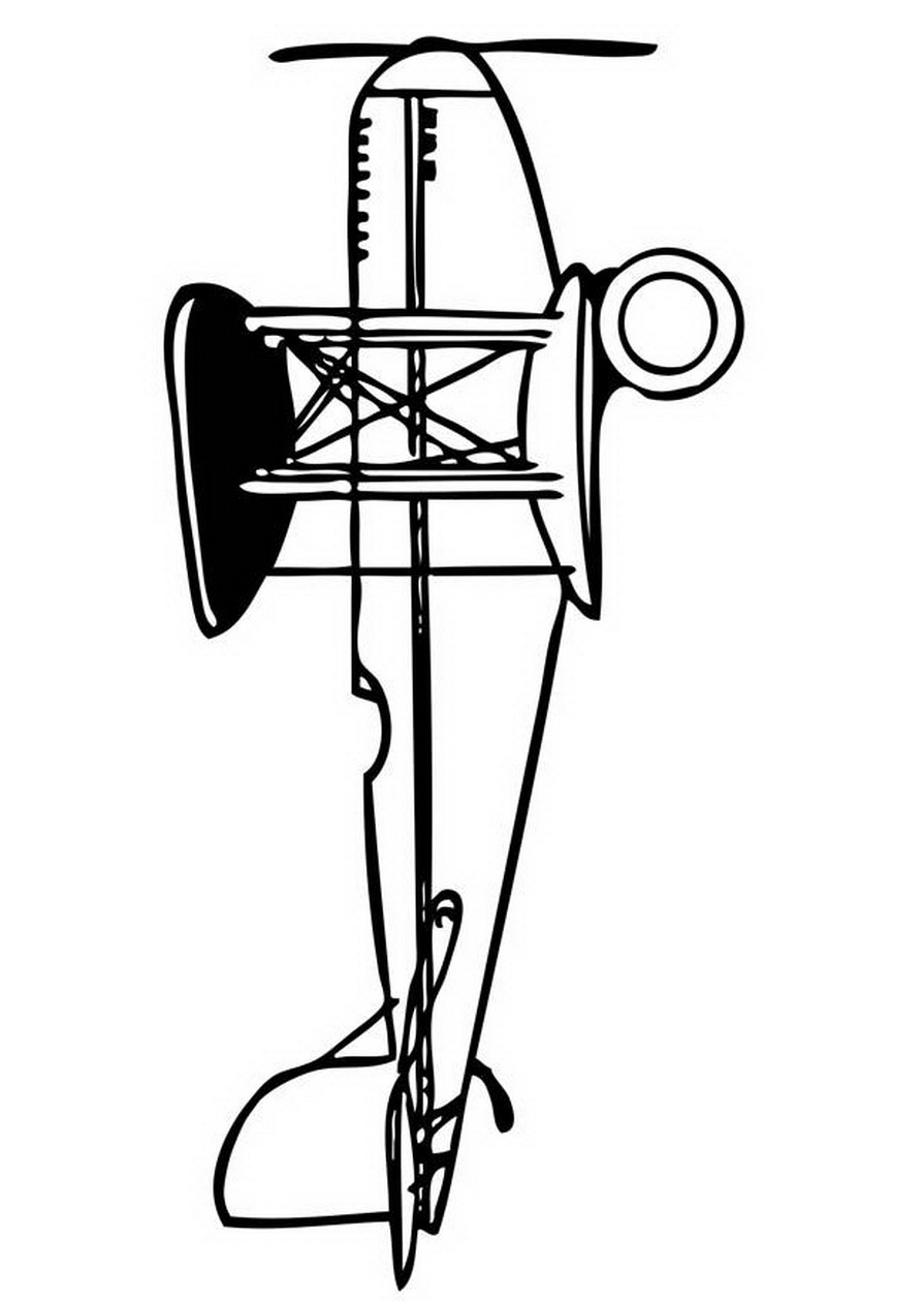 Раскраска биплан. Напечатать