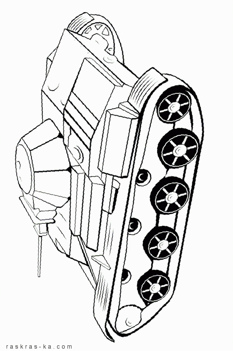 Детские раскраски бесплатно. Танк