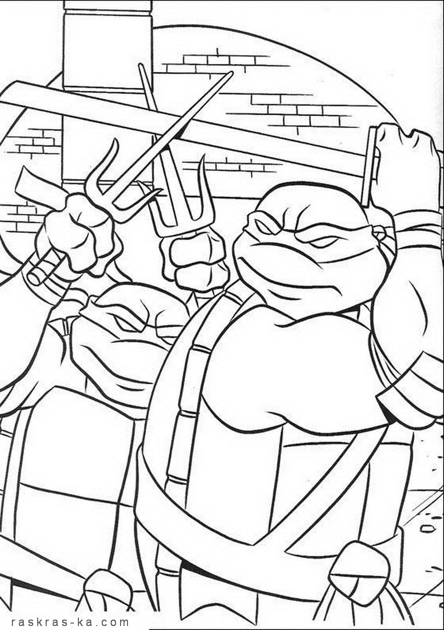 Раскрашки черепашек ниндзя скачать