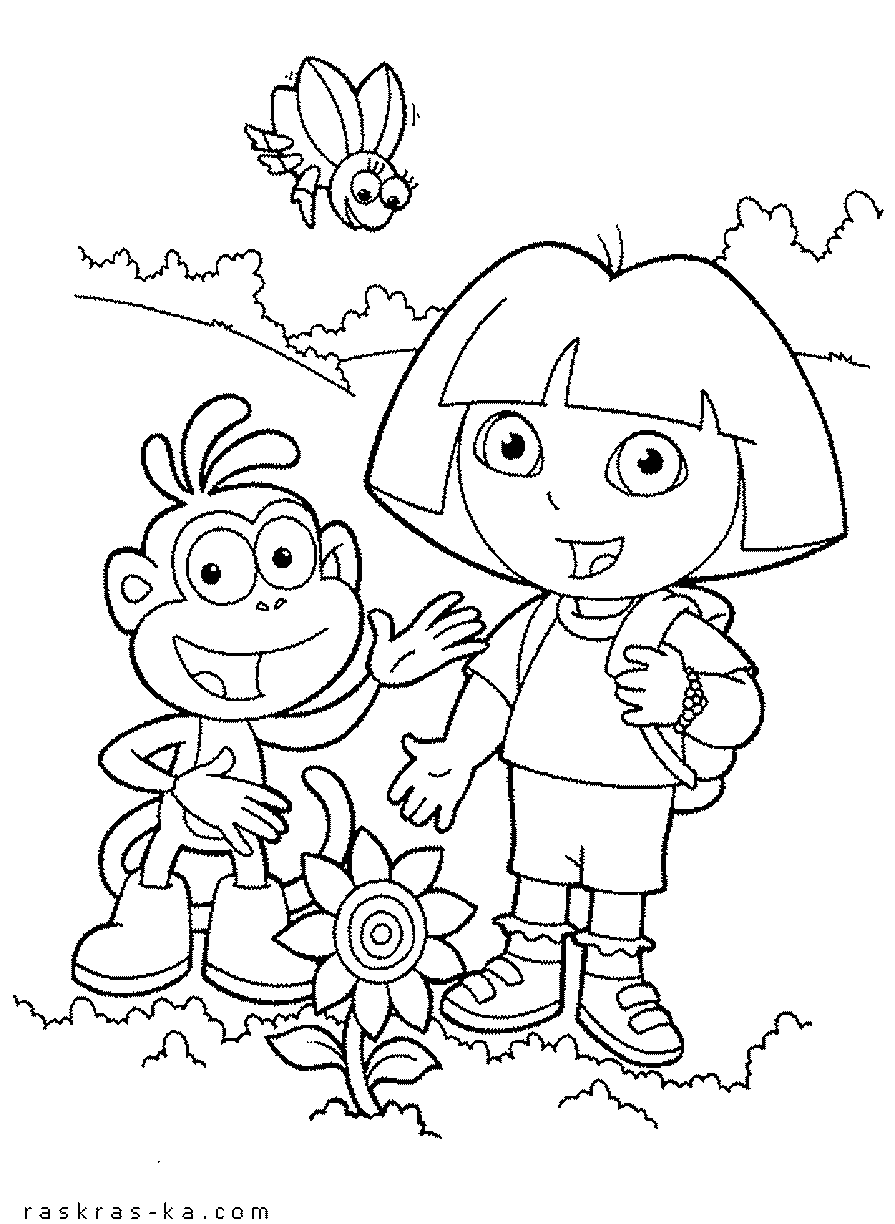 Разукрашки из мультика про Дашу-следопыта. Для детей