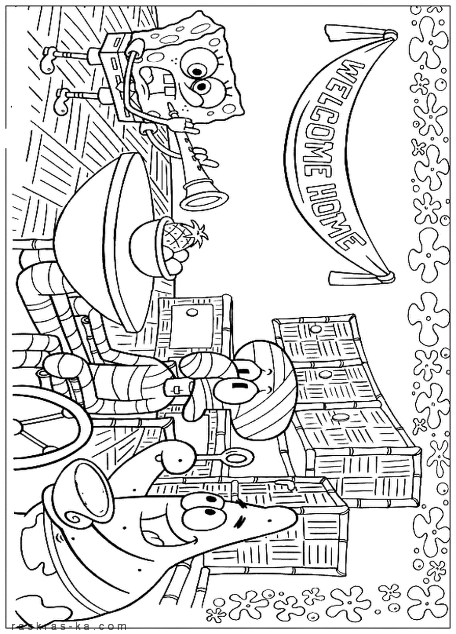 Раскраски Губкабоб скачать