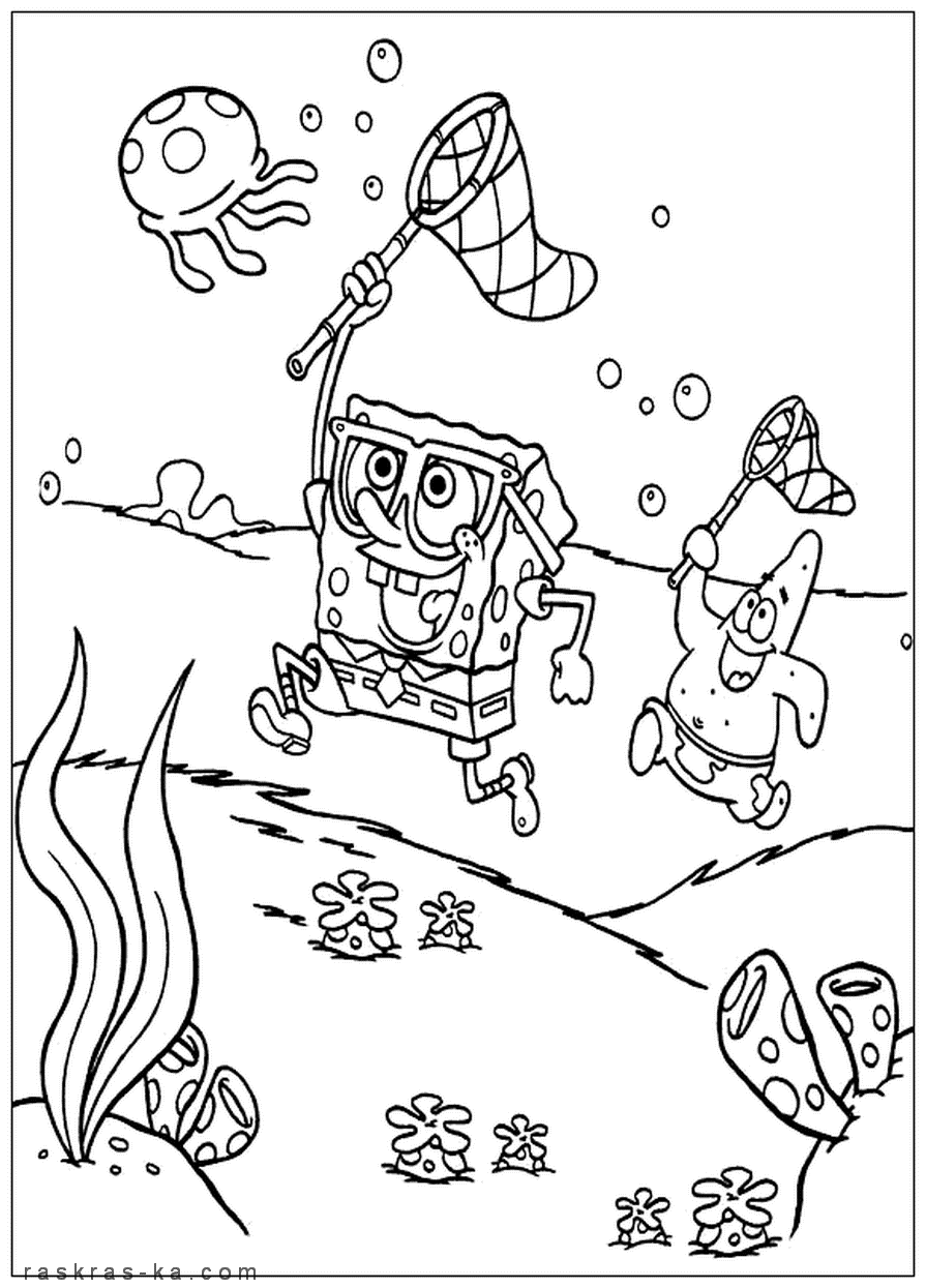 Раскраски зарубежные мультфильмы. Spongebob