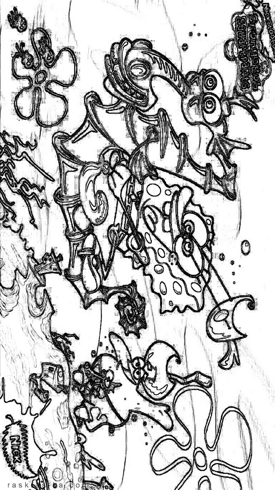 Губка Боб - Раскраски из американских мультиков