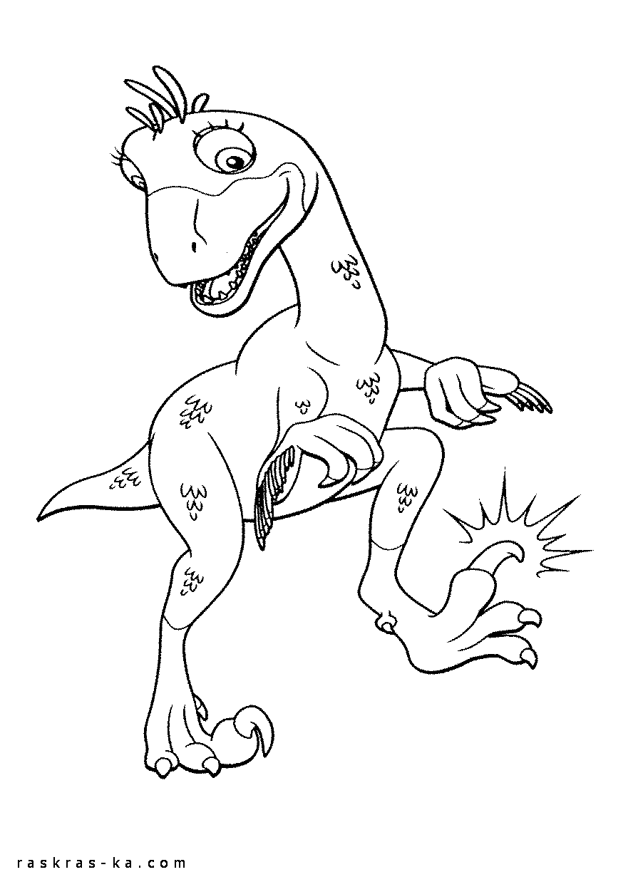 Напечатать и раскрашивать бесплатно Поезд динозавров