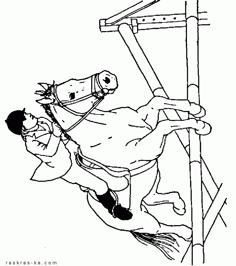 Жокей на лошади. Размалевки