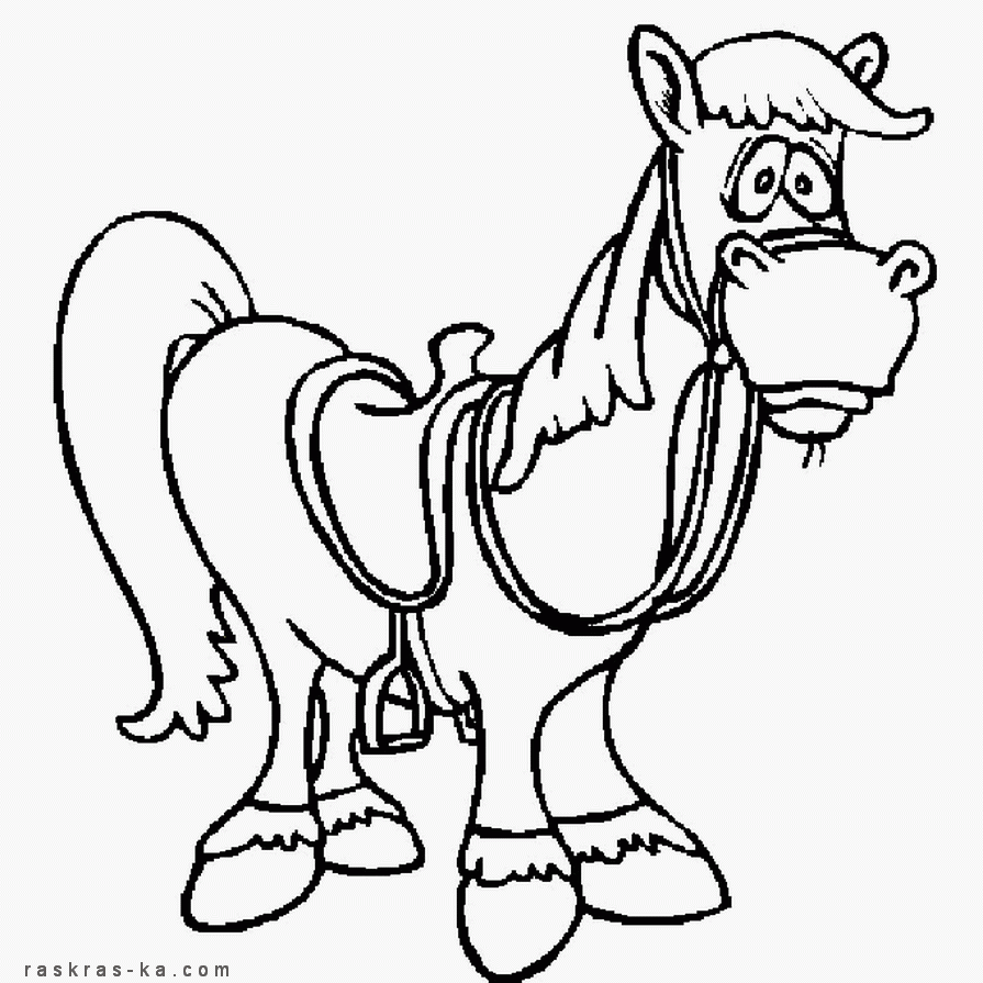 Грустная лошадка - распечатать и раскрасить