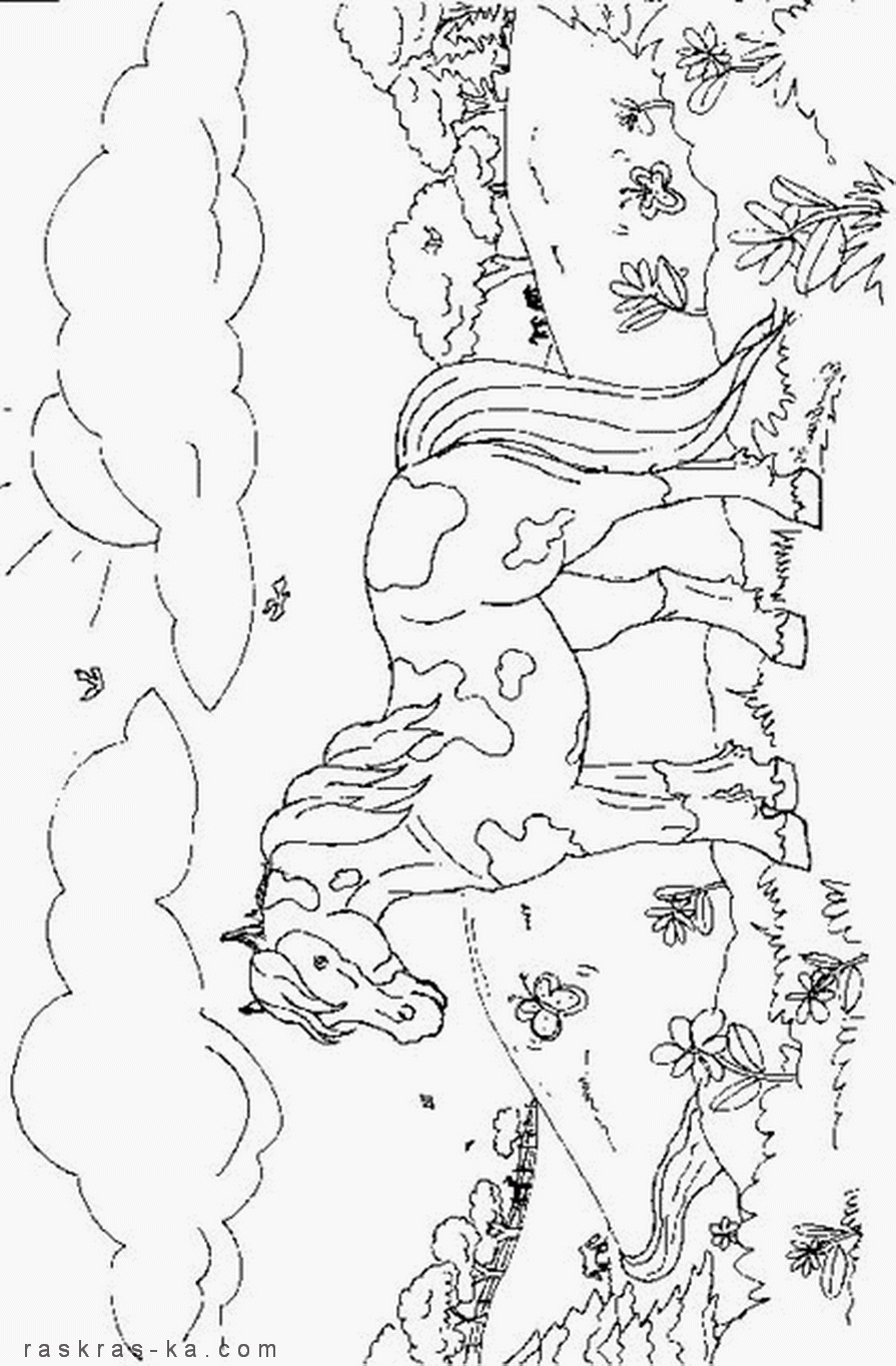 Раскраски животные домашние. Лошадь